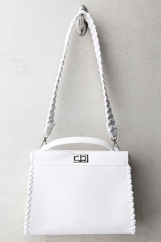 Cute White Purse White Handbag Vegan Leather Purse 44.00