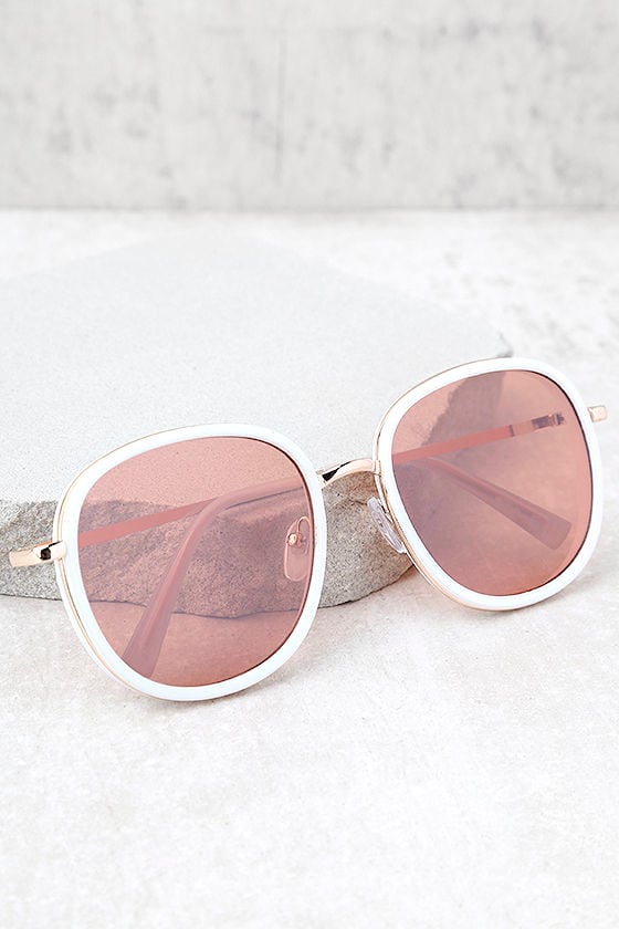 Disco Queen White and Pink Sunglasses