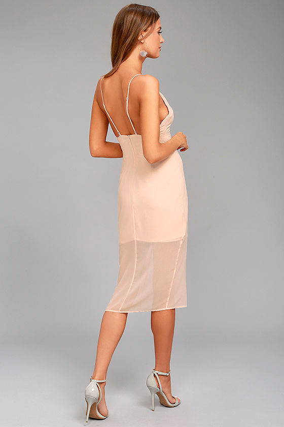 Keepsake Come Around Blush Pink Midi Dress 2