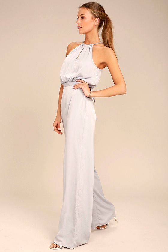 light grey jumpsuit
