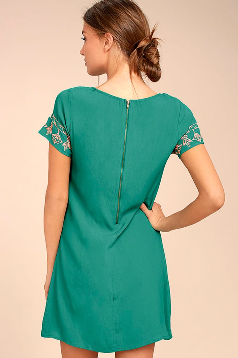 Cute Pink and Green Dress - Embroidered Dress - Shift Dress - Lulus Cute Pink and Green Dress - Embroidered Dress - Shift Dress - Lulus
