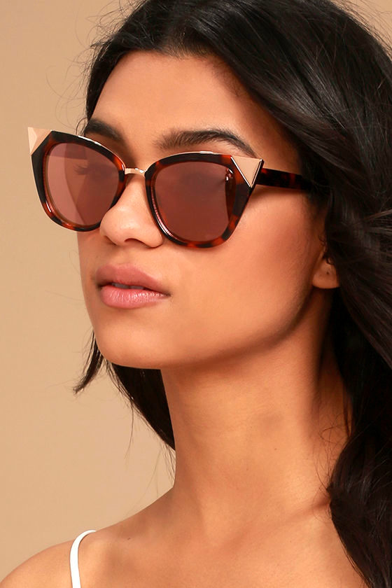 Modern Romance Tortoise and Pink Cat-Eye Sunglasses 1