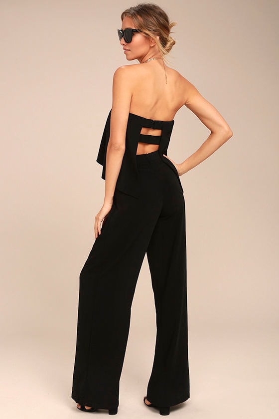 Sexy Black Jumpsuit - Strapless Jumpsuit - Backless Jumpsuit - $64.00 ...