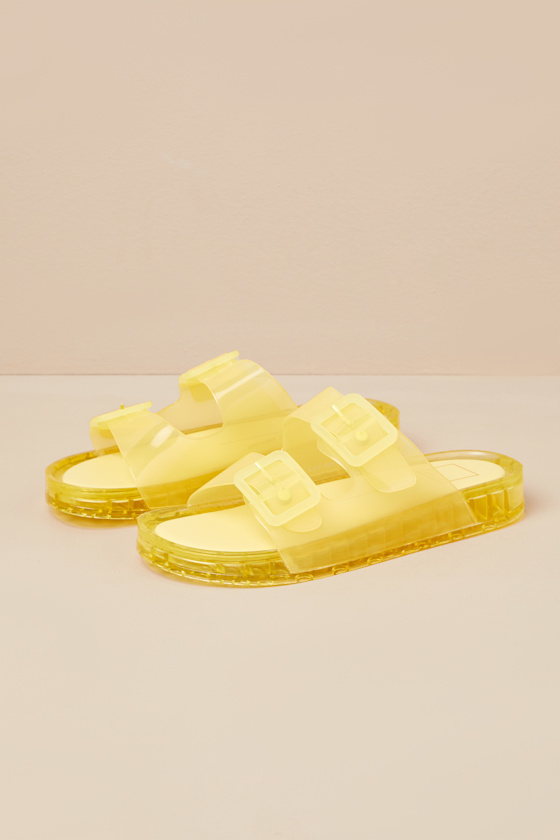 Julio Lemon Vinyl Buckle Slide Sandals 3