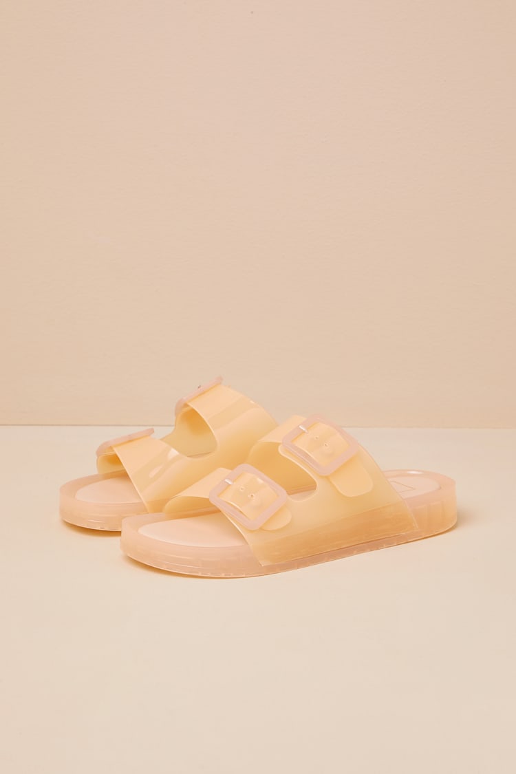 Julio Praline Vinyl Buckle Slide Sandals