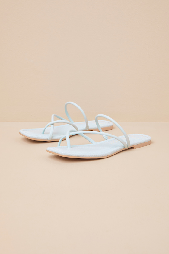 Leanna Aqua Strappy Slide Sandals 2