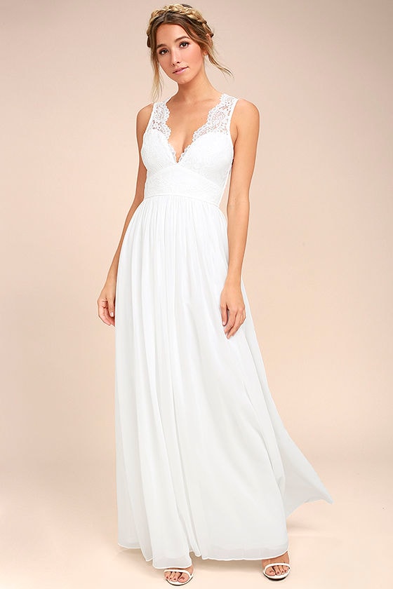 lulus long white dress