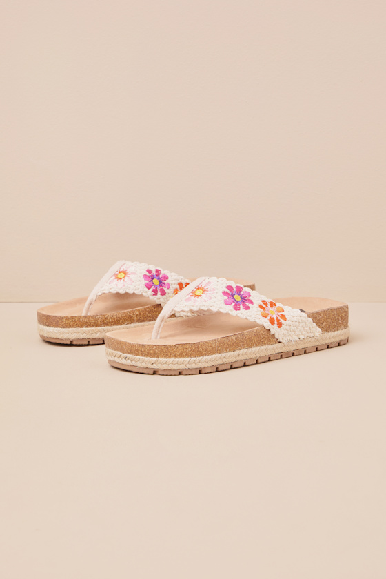 Tigerlily Natural Multi Flatform Thong Sandals 2