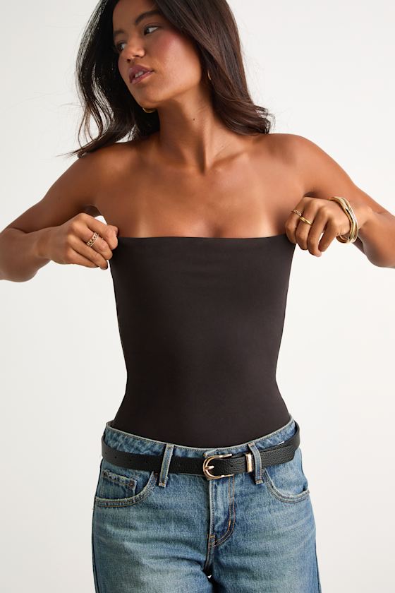 Effortless Concept Black Strapless Bodysuit 2