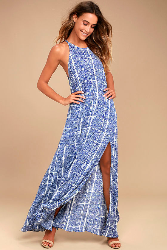 Tavik Farleigh Blue Print Maxi Dress
