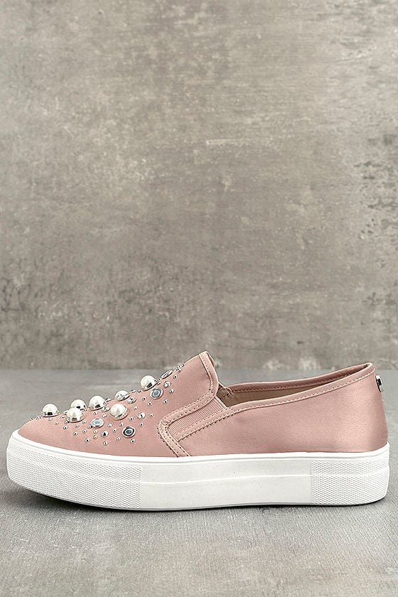 satin slip on sneakers