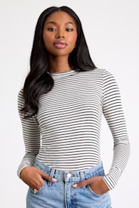 Anything is Posh-ible White Striped Top 1