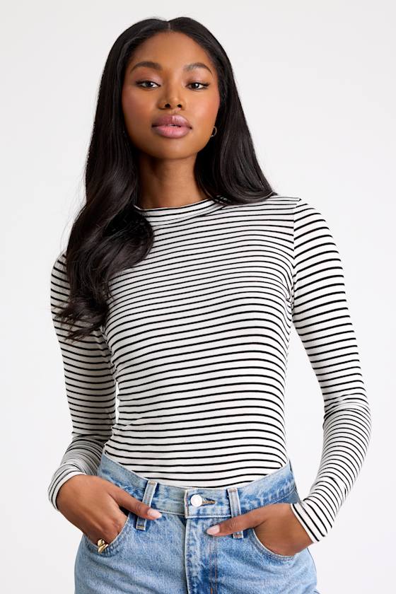 Anything is Posh-ible White Striped Top 1