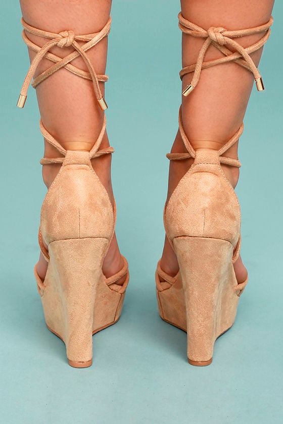 tan nude wedges