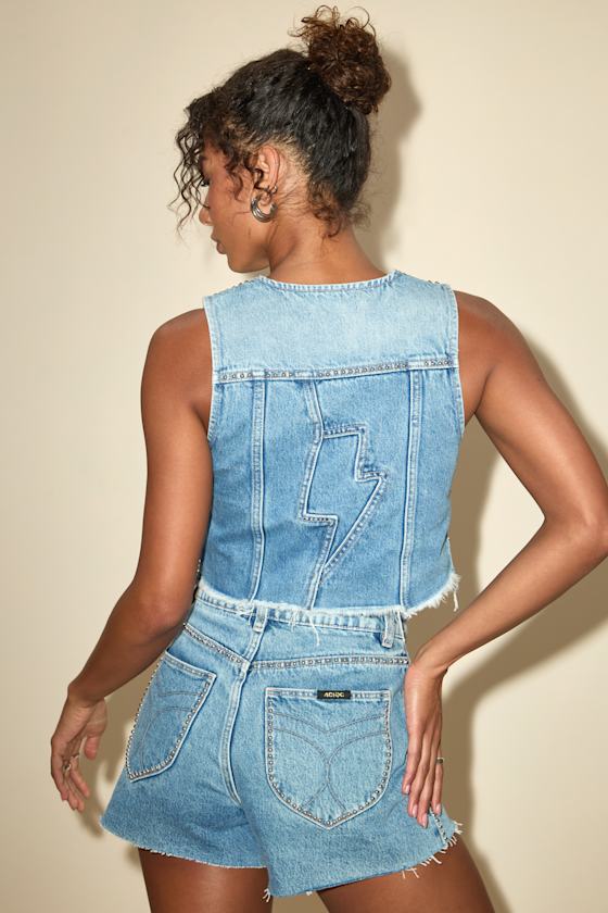 Rolla's ACDC Morgan Vest - Light Wash Denim Vest - Denim Vest - Image 3