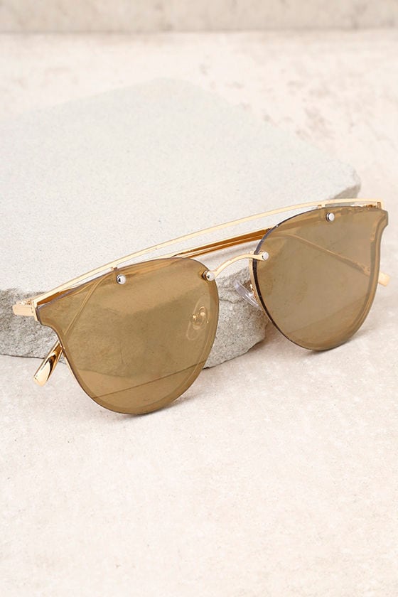 Love Me Better Gold and Yellow Mirrored Sunglasses