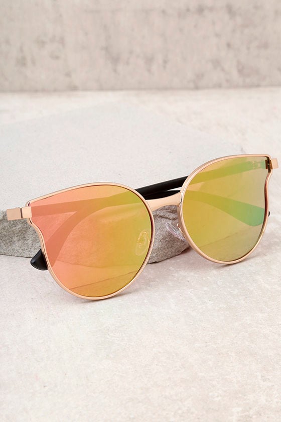 Cute Pink Sunglasses - Mirrored Sunglasses - Pink Mirrored Sunglasses ...