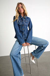 Danella Dark Wash Fitted Denim Jacket 1