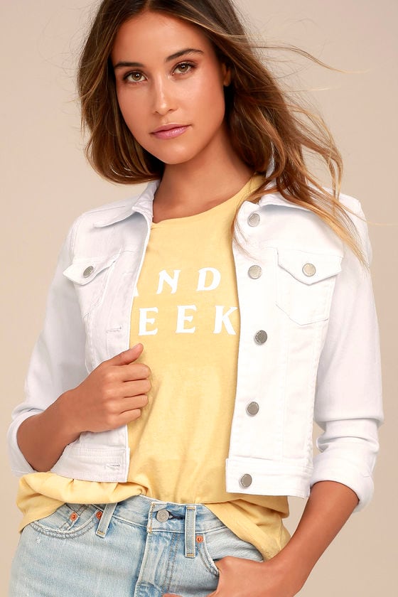 short white denim jacket