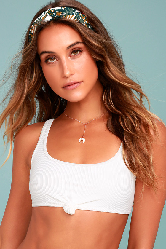 white knotted bikini top