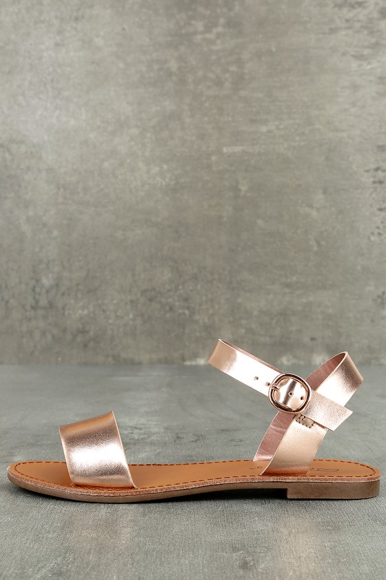 cushionaire rose gold sandals