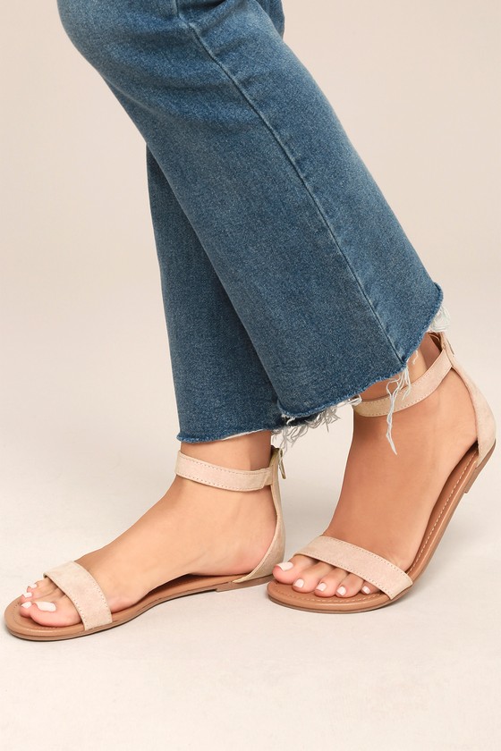 blush flats with ankle strap