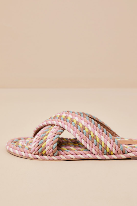 Salt & Umber Saraya - Multi Woven Sandals - Woven Slide Sandals - Image 5