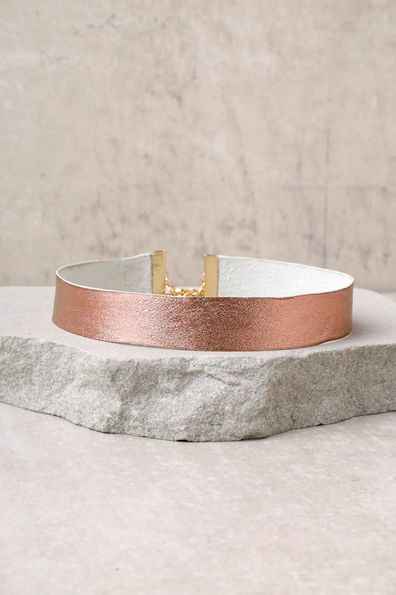 Frasier Sterling Born to be Wild Rose Gold Choker Necklace 1