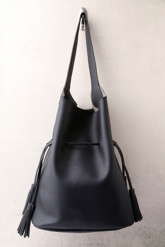 Posh Appeal Black Bucket Bag