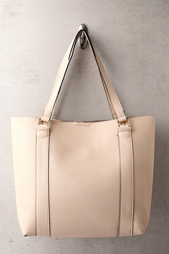 Cute Beige Tote Bag Faux Leather Tote Bag Oversized Tote Bag Lulus