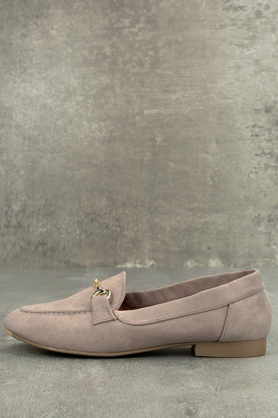 Molly Lynn Taupe Suede Loafers