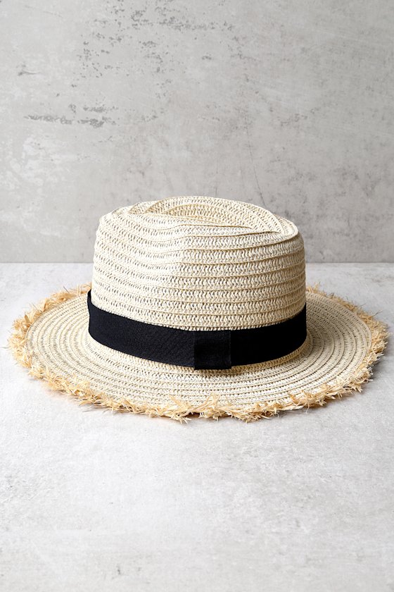 Cute Straw Hat Beige Sun Hat Fedora Hat Straw Fedora