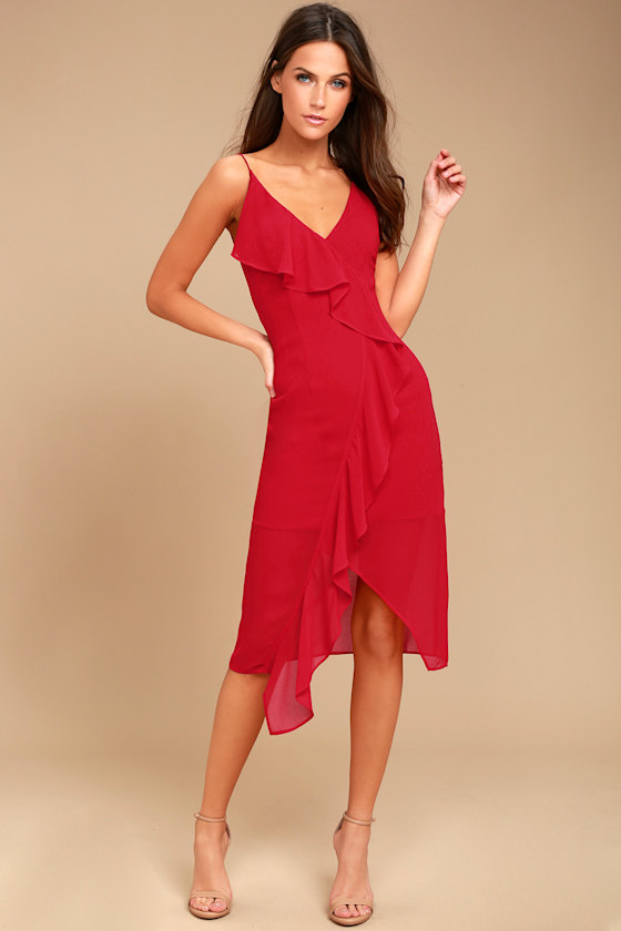 Keepsake Aster Dress Stunning Red Dress Red Midi Dress Lulus