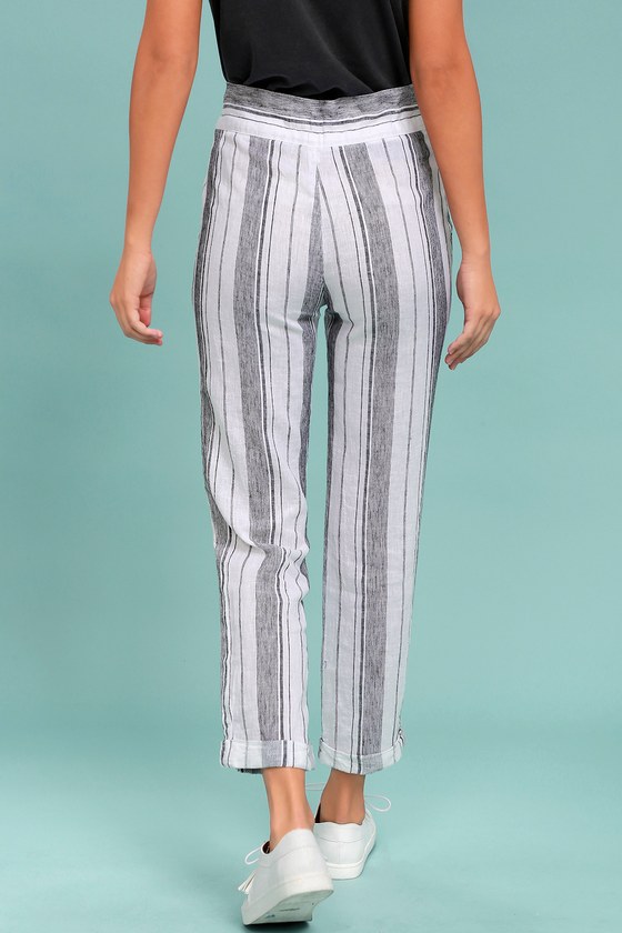 striped cropped pants