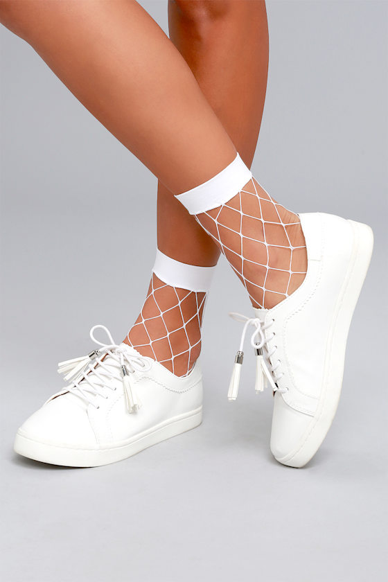 Nothing But Net White Fishnet Socks 1