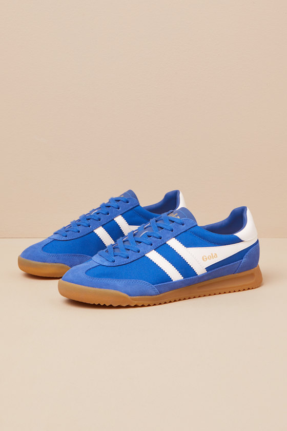 Tornado Sapphire Color Block Suede Leather Sneakers 1