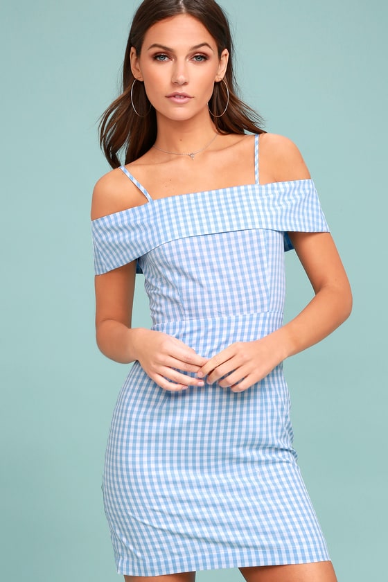 pale blue gingham school dress