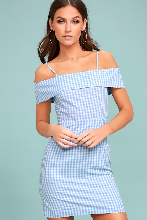 Beach Picnic Blue and White Gingham Dress 1