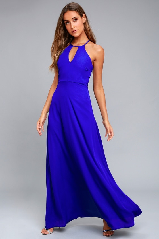 Lovely Royal Blue Dress - Maxi Dress - Gown - Lulus