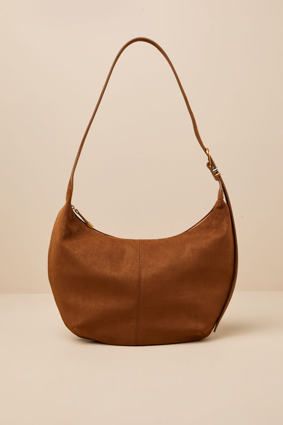 Olga Brown Suede Shoulder Bag 2