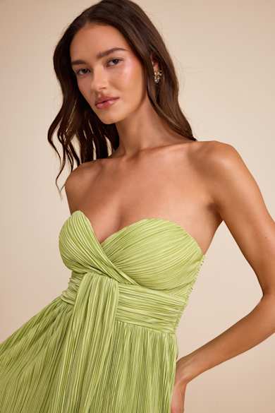 pleated drop waist maxi dress Strapless Drop Waist Pleated Maxi Dress – IULOVER