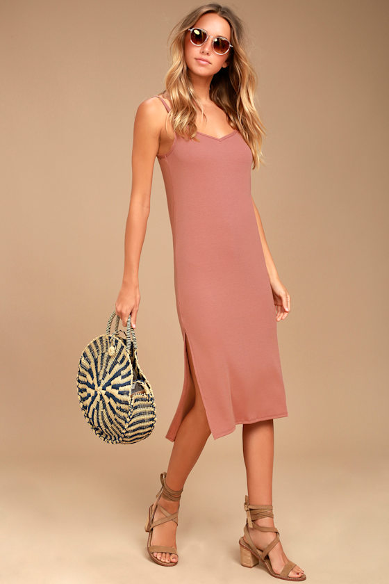 Billabong Great News Blush Pink Midi Dress 1