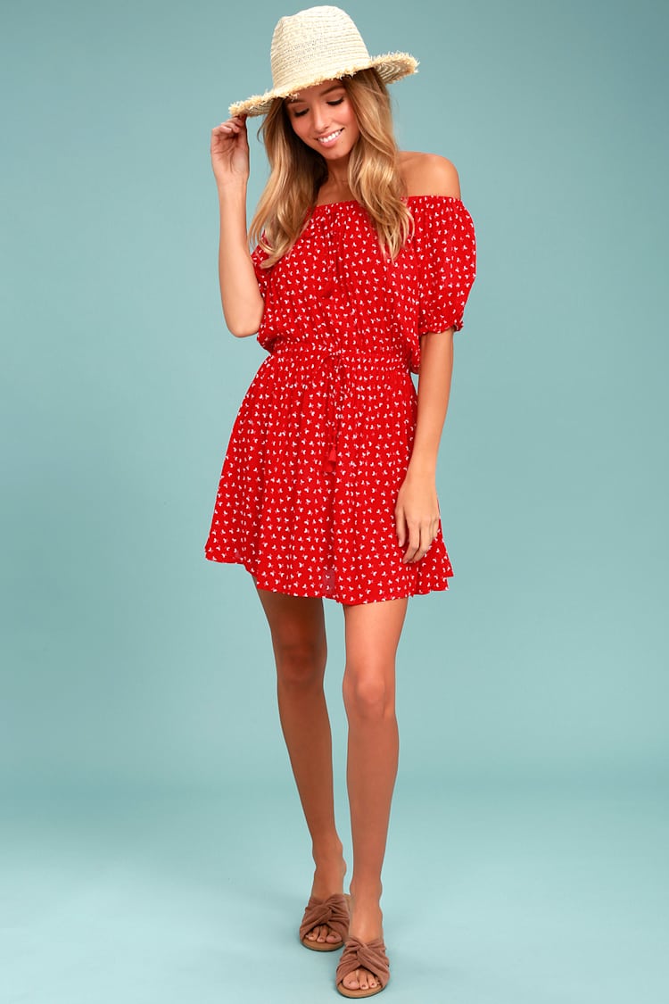 faithfull the brand off the shoulder dress Faithfull The Brand Linen Striped Mini Dress Tan White Off Shoulder Belted  M
