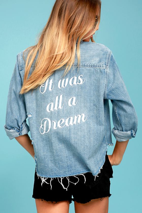 All a Dream Blue Denim Button-Up Top 3