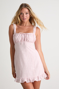 Naina Light Pink Embroidered Sleeveless Mini Dress 1