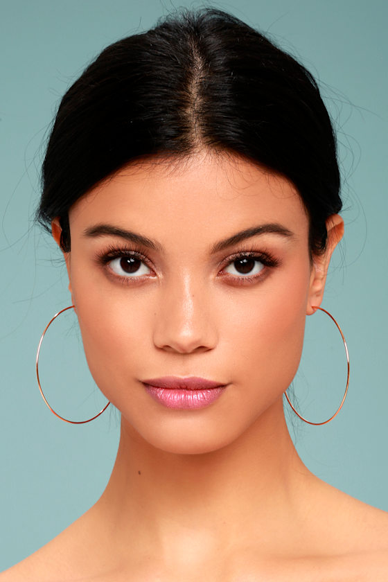 Come and Get It Rose Gold Hoop Earrings 1
