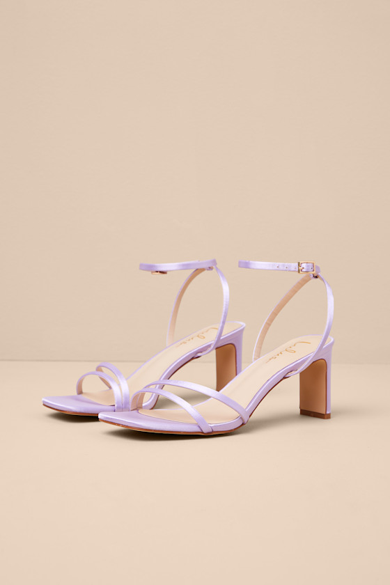Loxley Lilac Satin Ankle Strap High Heel Sandals 3