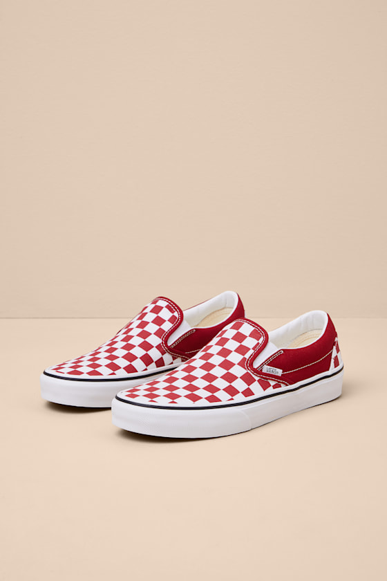 Classic Chili Pepper Checkerboard Slip-On Sneakers 2