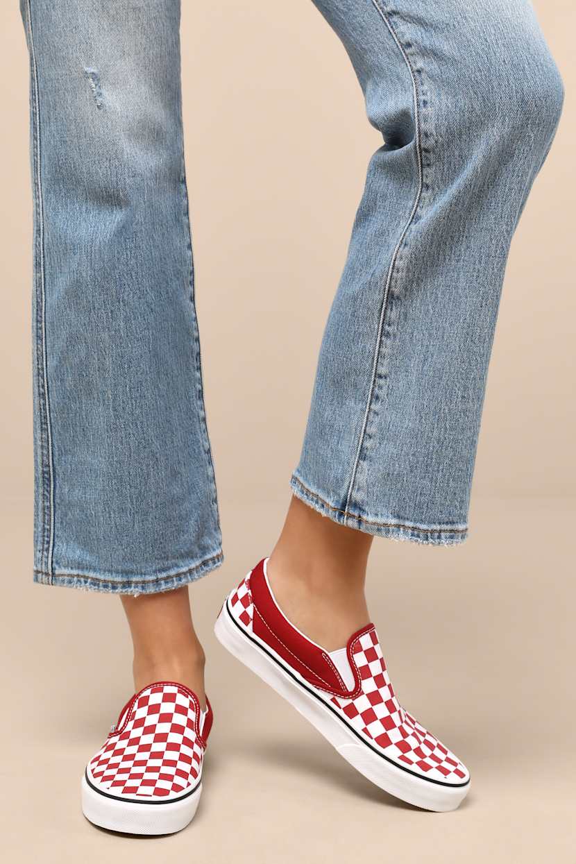 Vans Slip Ons What To Wear With Red Checkered Vans Vans Outfit Old