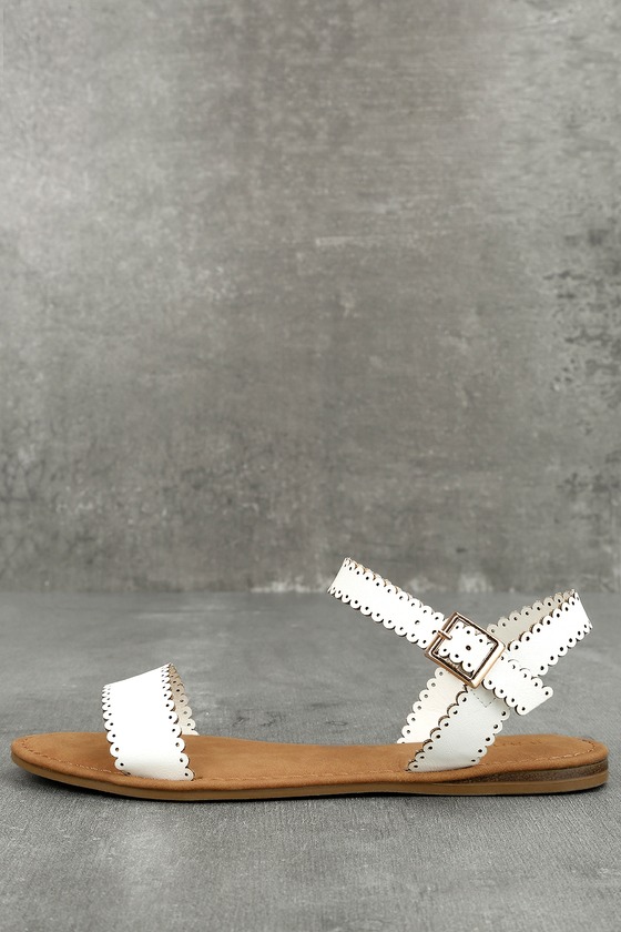 off white flat sandals